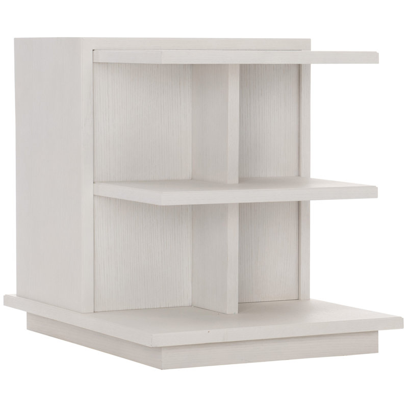 Arnette White Solid Wood Rectangular End Table with Storage