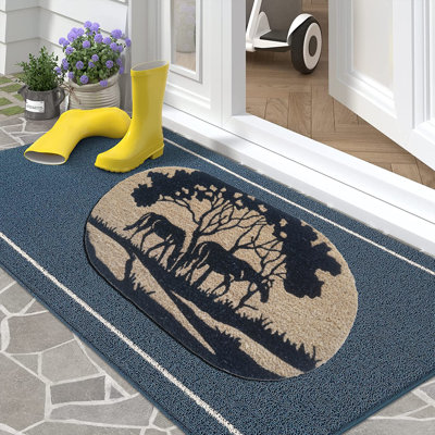 Tapis pour porte d'extérieur antidérapant 24 po x 16 po