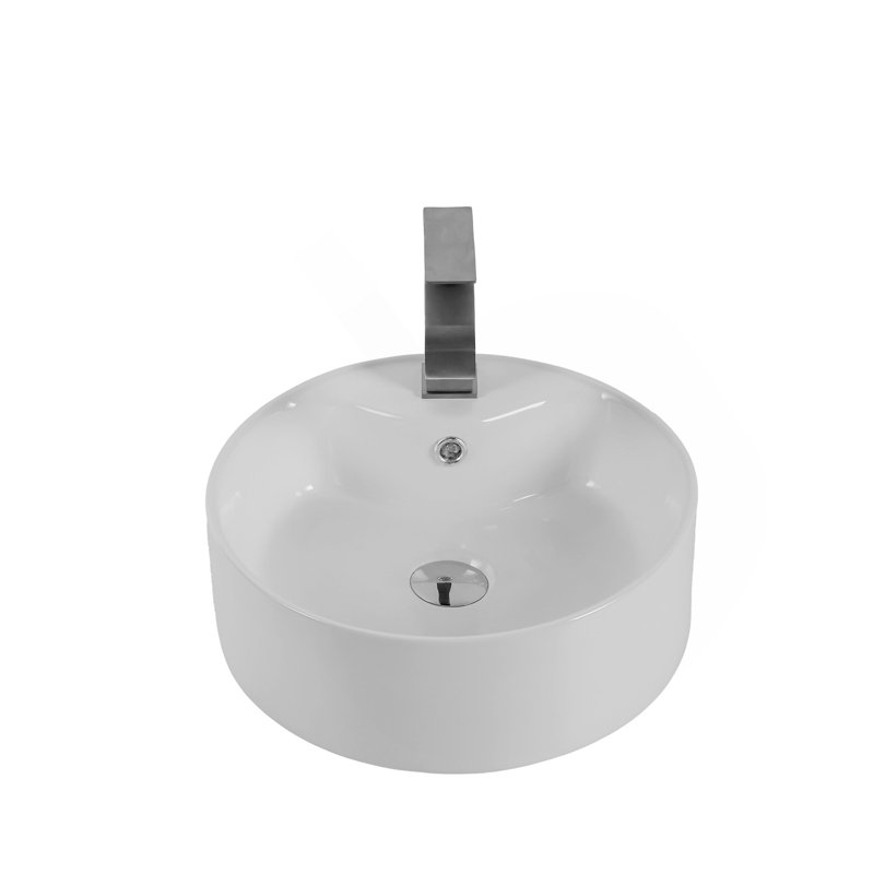 Bothwa Home Round Countertop Ceramic Wash Basin (White Finish) CUPC Certified