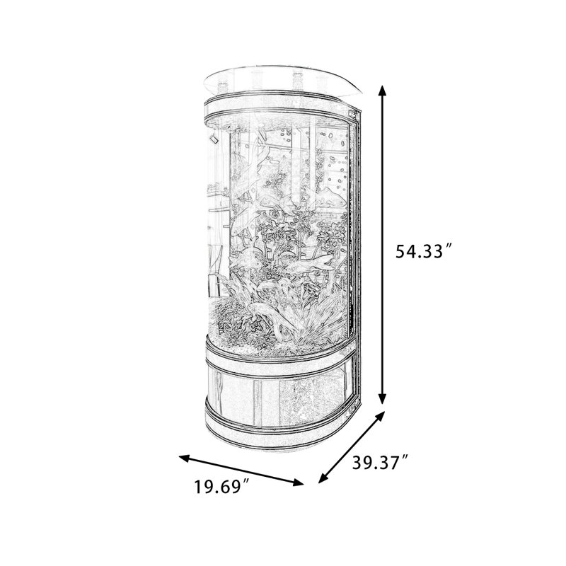 Aquarium 85-95 gallons, 47 gallons (H 54,33 po x l 19,69 po x P 13,78 po)