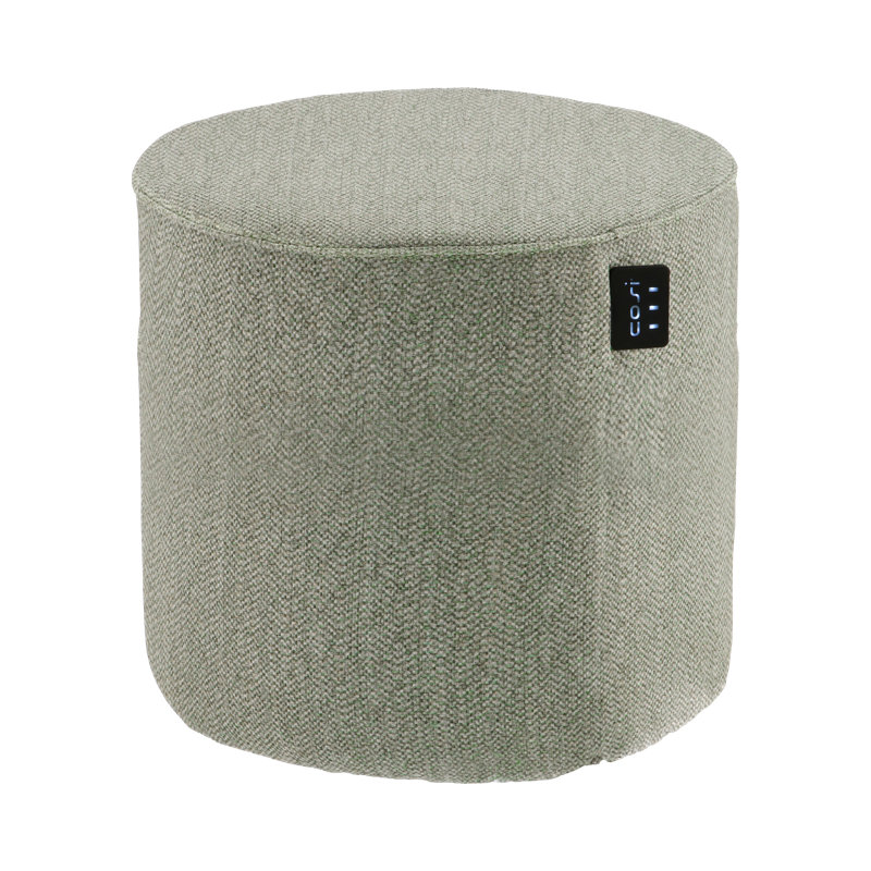 Cosipouf 45cm Wide Round Chevron Pouf Ottoman, Green
