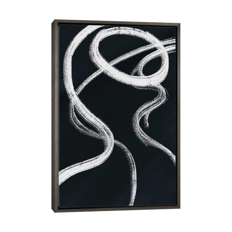 "Femme abstraite" par Mambo art studio-impression, H 40 po x l 26 po x P 1,5 po, Toile avec cadre gris, Pas de tapis