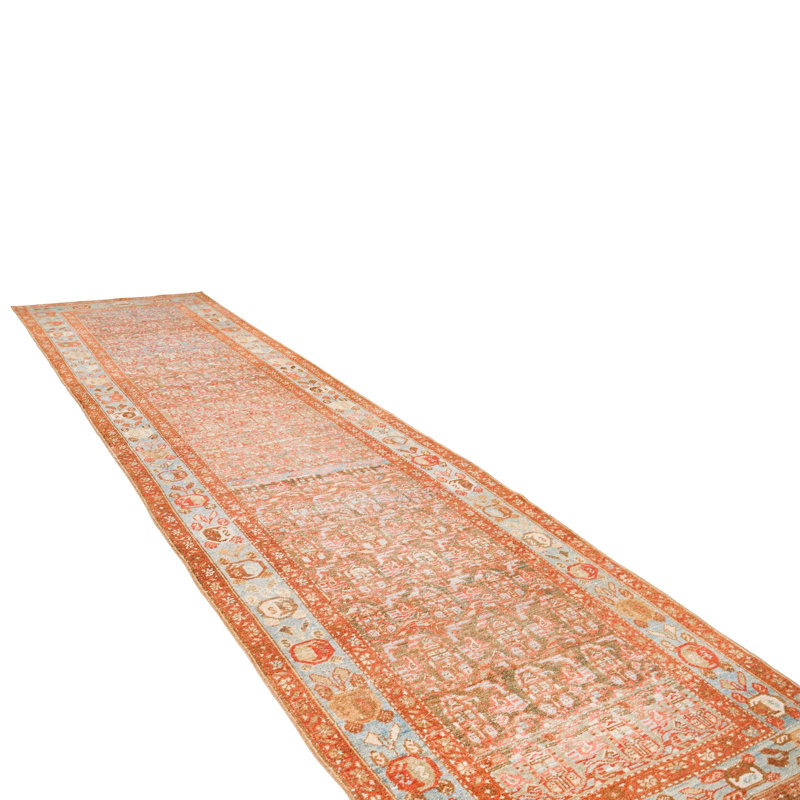 Tapis multicolore / bleu 3 pi 6 po x 13 pi 3 po One-of-a-Kind