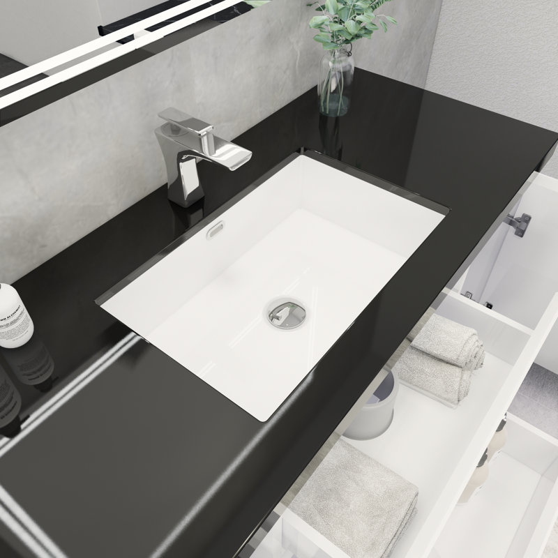 Castin 48" Wall-Mounted Single Bathroom Vanity Set, Glossy White