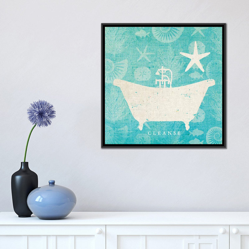 « iv », reproduction d’impression sur toile tendue Pacific Bath, H 18 po x l 18 po x P 1,5 po, Toile avec cadre noir