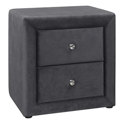 Nightstand, Nightstand, End, Side, Lamp, Storage Drawer, Bedroom, Upholstered Velvet, Transitional