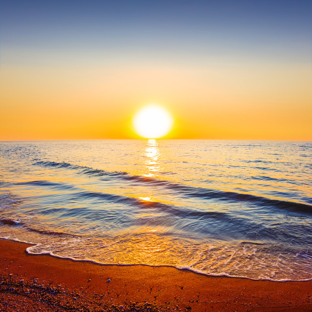 Sunset Over A Sea - Wrapped Canvas Print