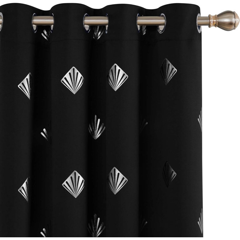 Blackout Curtain Pair, Black, 140cm Wide x 180cm Drop