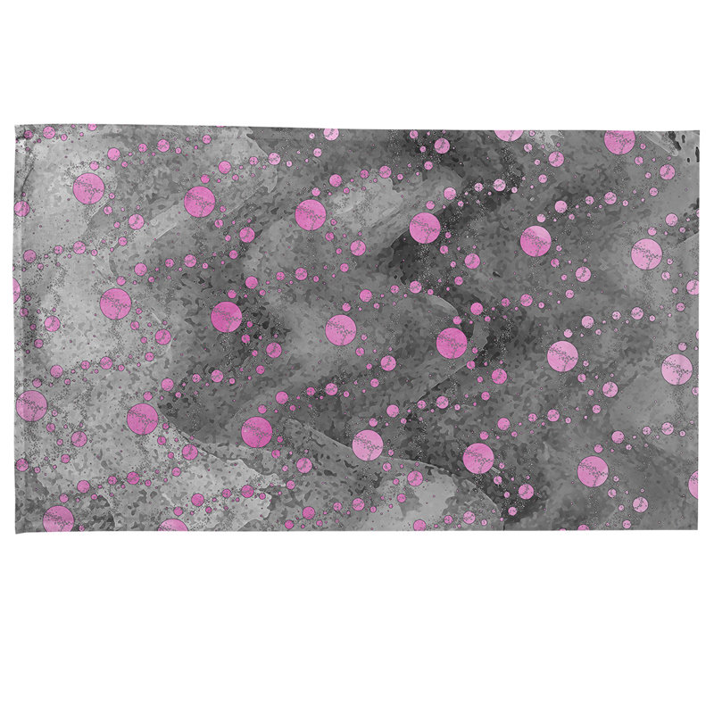 Mcguigan Tea Towel Kitchen Towel, Poly Twill, Gray/Light Pink