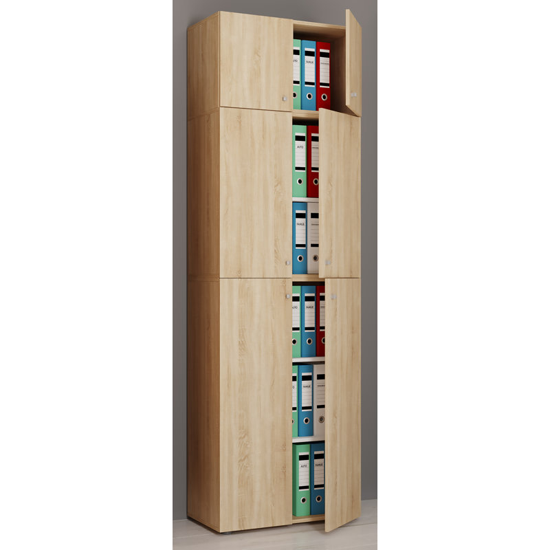 Alixia 70 cm W Mobile Filing Cabinet, Natural brown