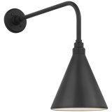 Thomas O'Brien, "Academy 20" Rex Barn Light in Matte Black with 12.5" Soft Copper Conical Savannah Shade