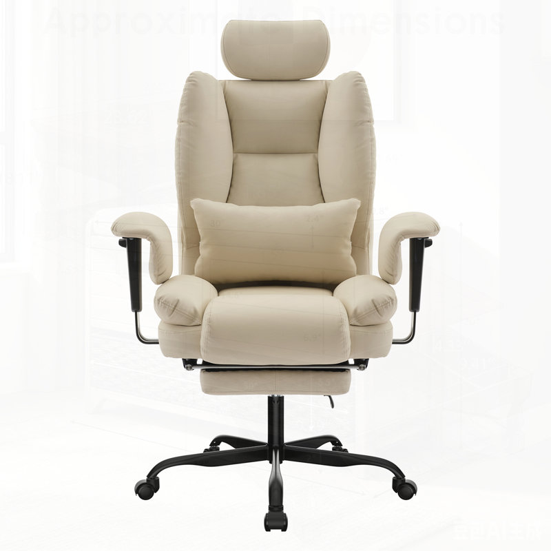 Fauteuil ergonomique en similicuir de 200 kg avec support lombaire et dossier haut, idéal pour le confort et la productivité au bureau