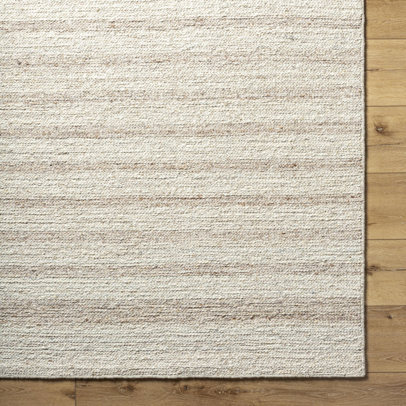 Striped Hand Tufted Wool Area Rug in Brown, Rectangle 6' x 9'