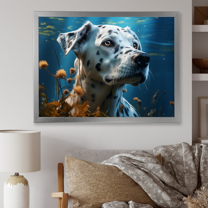 «Dalmatian Dream» sur impression sur toile, Cadre de coin argenté fermé, H 16 po x l 32 po x P 1 po