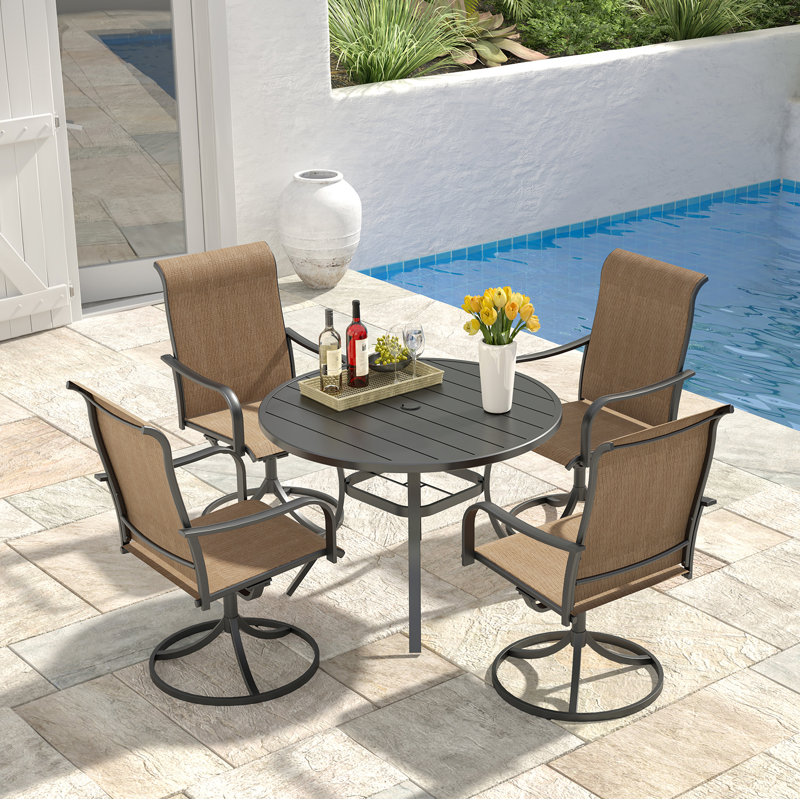 Ensemble de salle à manger 4 personnes 41 po avec chaises pivotantes, Yellow