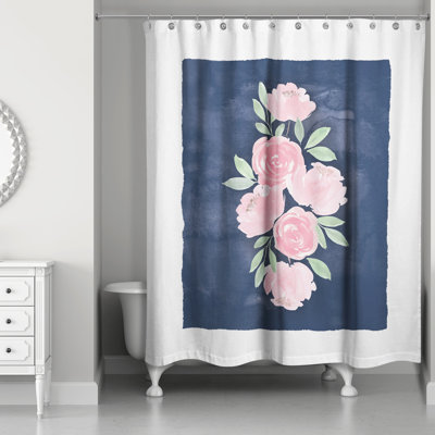 Rideau de douche Sweet Florals on Navy