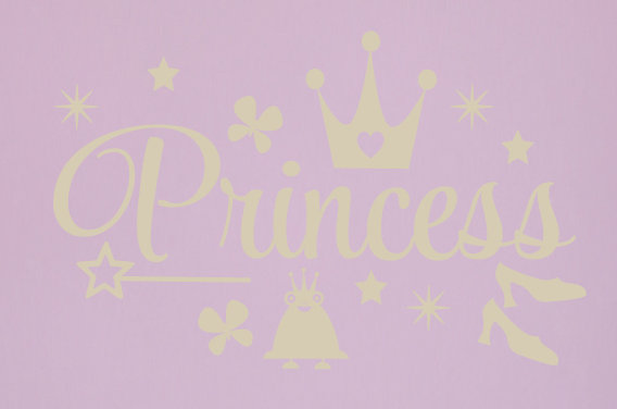 Décalcomanie murale princess, Beige