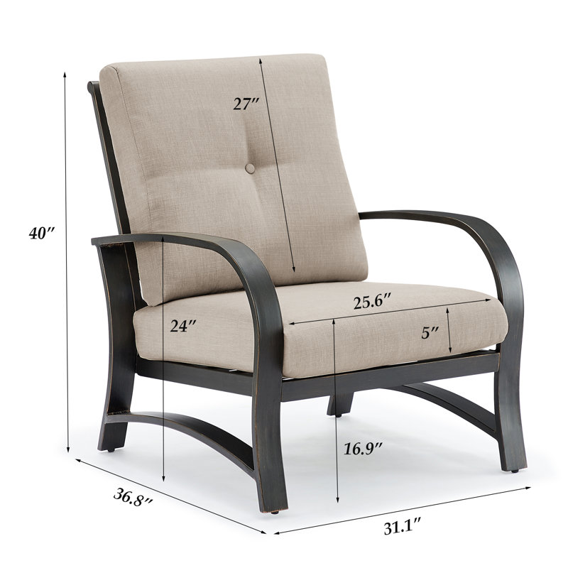 Patio Aluminum Club Chair with Sunbrella Cushions