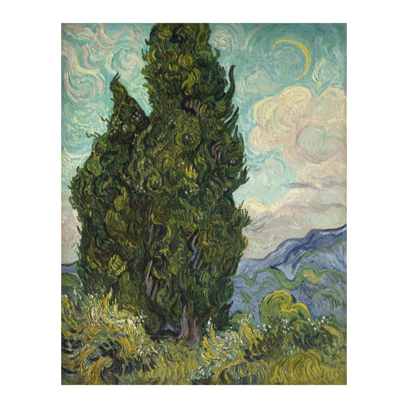 «Cypresses» par Vincent van Gogh - Estampe numérique, H 20 po x l 16 po