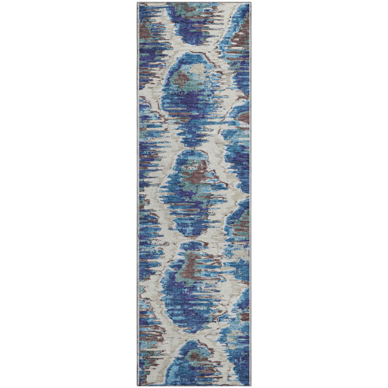 Premium Machine Washable Prisco Blue Rug
