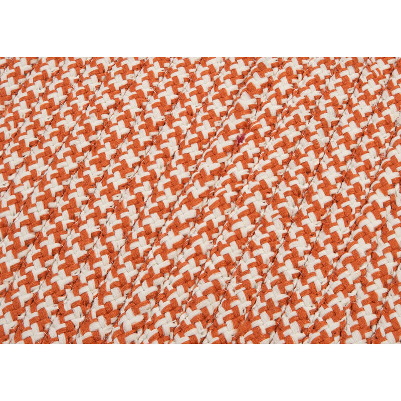 Ashvith Houndstooth Indoor/Outdoor Reversible Arae Rug - Orange, Square 4'