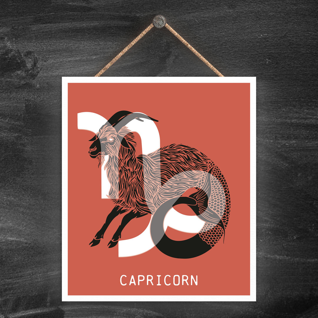 Kana Zodiac Capricorn Terracotta - Print on Wood