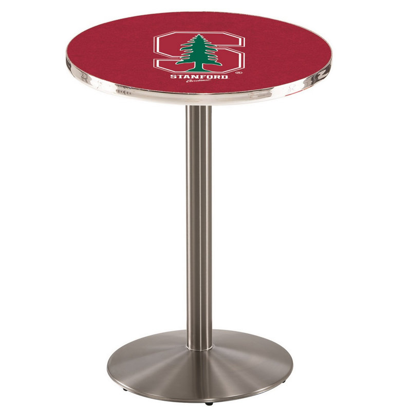 Round Metal Base Dining Table, Stainless Steel, Stanford University