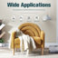 Chaise d'appoint rembourrée en lin avec dossier d'inspiration arc-en-ciel et pieds en bois, jaune-1044637224