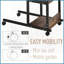 Table basse en H avec tablettes à 3 niveaux HOMcom, hauteur réglable Roulettes verrouillables pour faciliter le déplacement