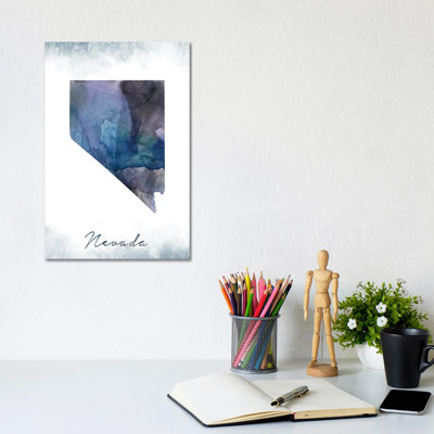 Nevada State Bluish - Wrapped Canvas Painting