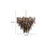 Lustre Jero, motif de pétales de Murano, verre de quartz gris, 30 pouces