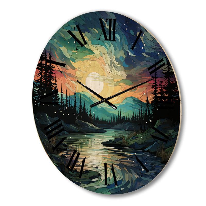 Horloge murale en bois massif Minicus, Moyenne