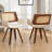 Sirkin Modern Swivel Upholstered Dining Chairs With Cane Rattan Back-1973142372