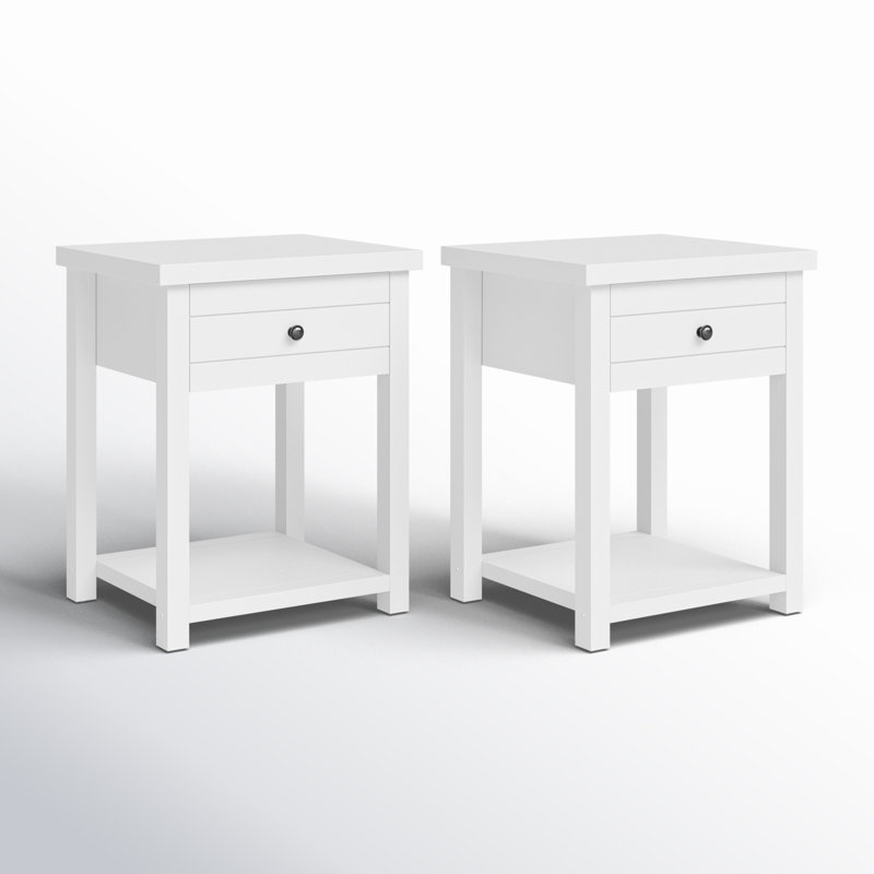 Kiara 18.5" W 1-Drawer Nightstand, White