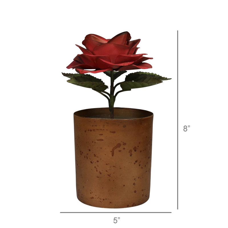 Pot With Rose, Aluminum