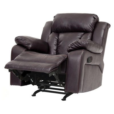 Cozy Casual Rocker Recliner In Dark Brown