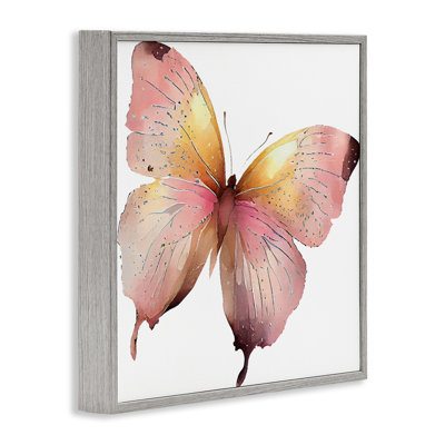 Art giclée encadré par un chic papillon rose par Birch & Ink