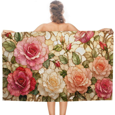 Serviette de plage Rose Floral
