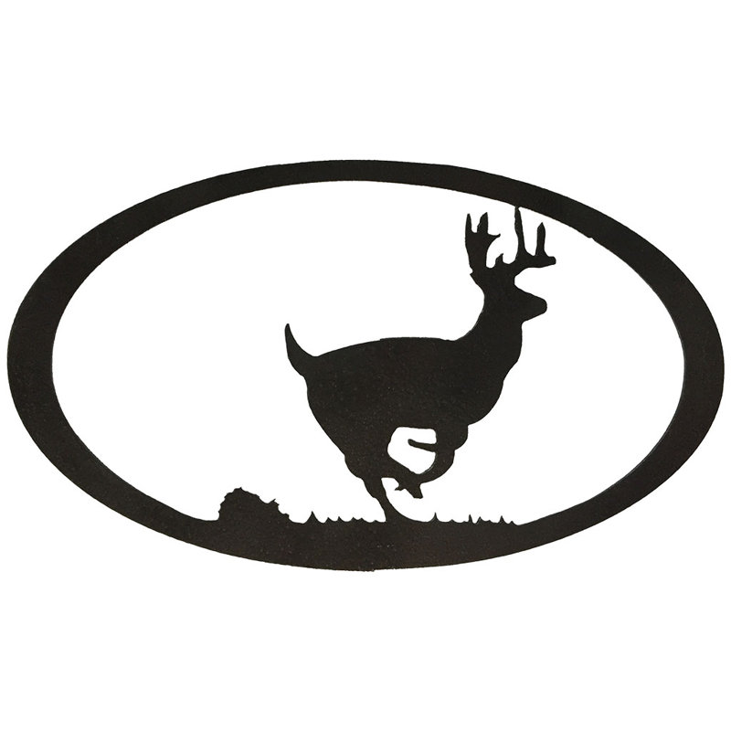 Dugout Creek Designs Modern Black Steel Deer Silhouette Wall Art, Hammered Black