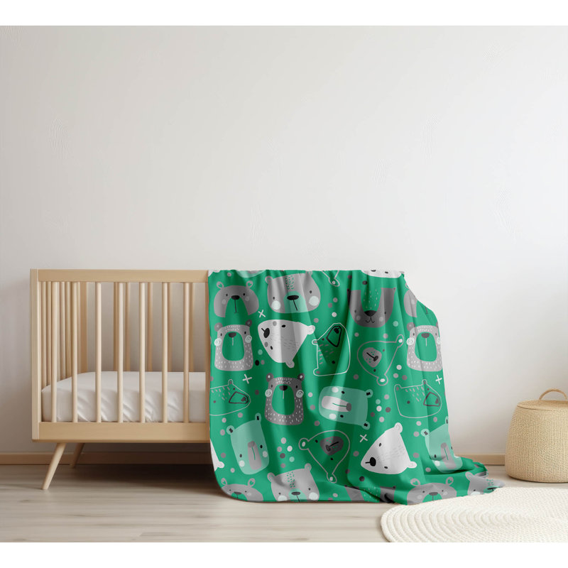 Bear Face, 50" W x 60" L, Green