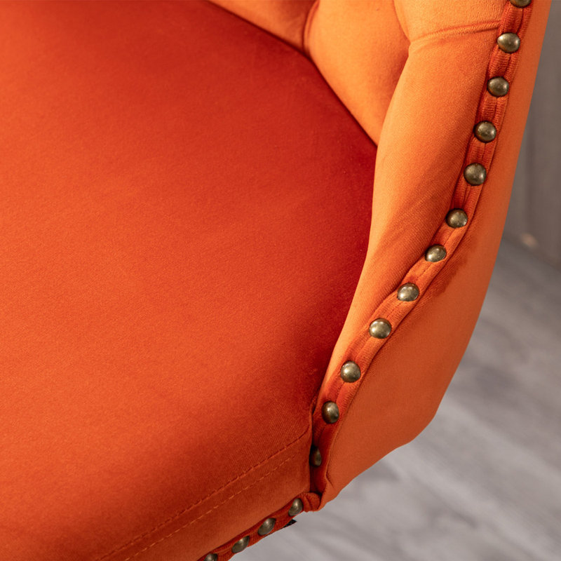 Julias Upholstered Adjustable Height Counter Stool, Orange/Black