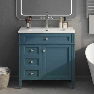 Meuble-lavabo 30 po avec comptoir simple, 2 tiroirs de rangement et tiroir coulissant