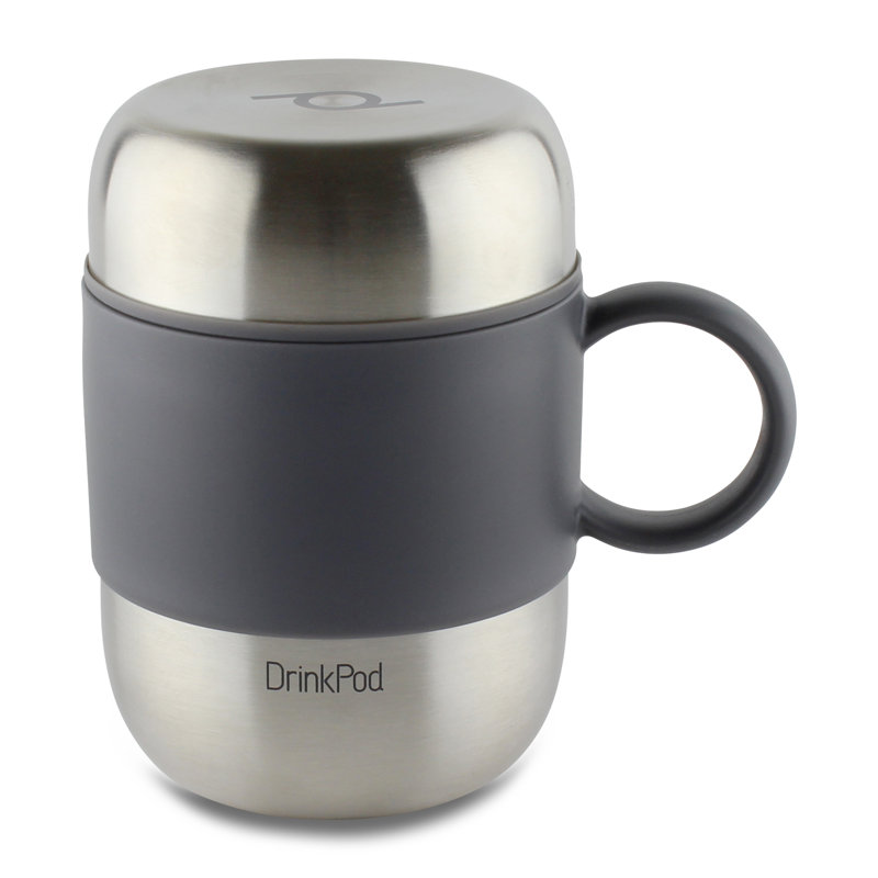 Grunwerg Drink Pod Stainless Steel Travel Mug, Stainless Steel