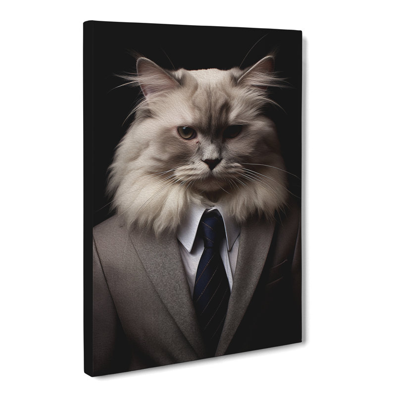 Ragdoll Cat in a Suit Painting No.3 - Wrapped Canvas, 60cm H x 40cm W x 3cm D