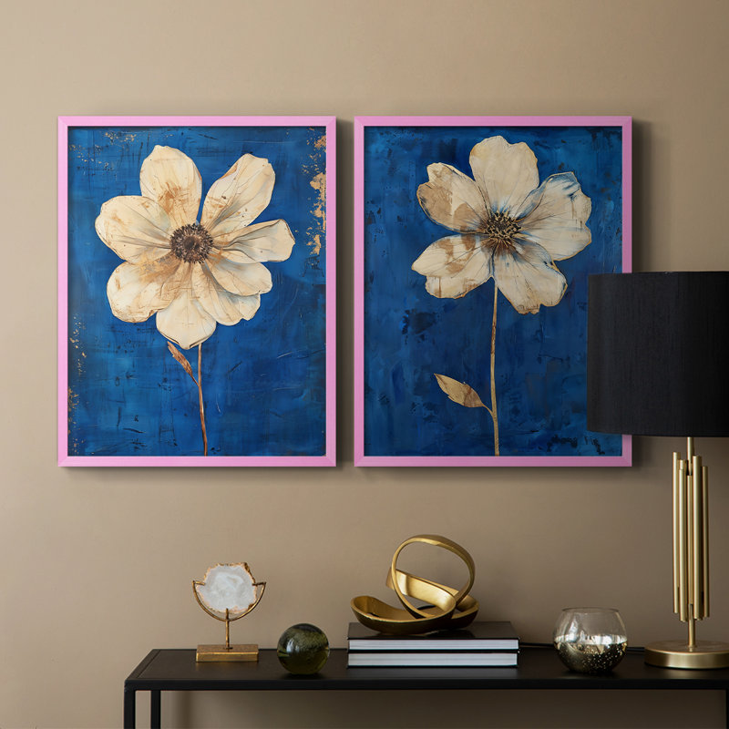 FLORAL Series LXVII-Premium Framed Print -Ready to Hang - No Nails Required - No Nails Required, H 29 po x l 46 po, Rose