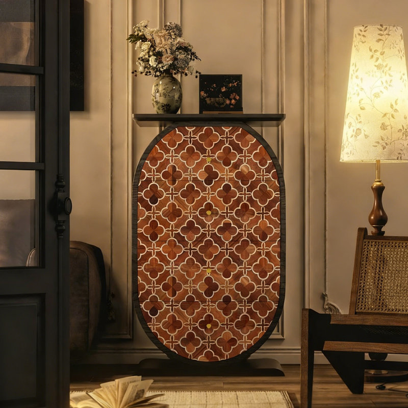 Armoire d'appoint moderne en bois massif, Noir