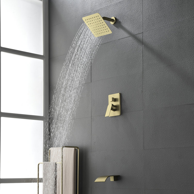 All-In-One Kit with Rough in-Valve, Brushed Gold