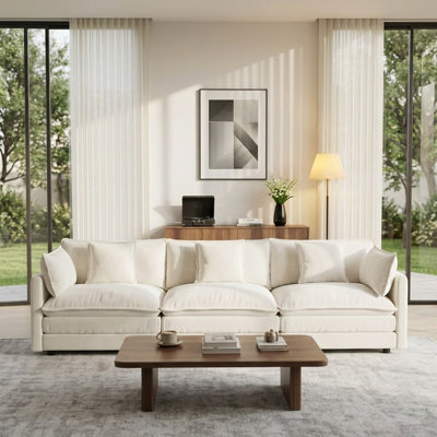 Upholstered Sofa, Chenille Sofa, 3 Seater, For Living Room