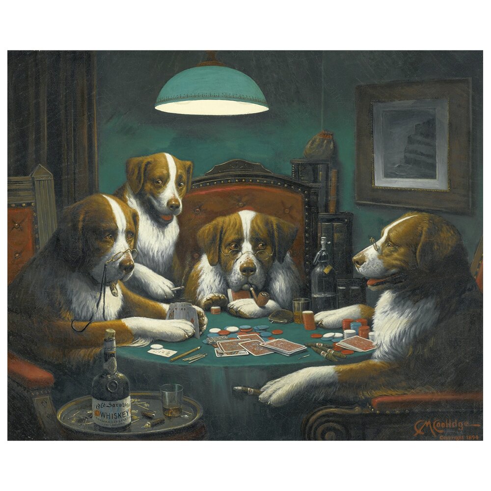 Leinwandbild Poker Game von Cassius Marcellus Coolidge