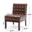Chaise d'appoint chic avec revêtement en bois d'hévéa et structure en bois d'hévéa brun foncé moderne